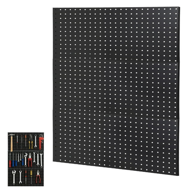 QinaQin Metal Pegboard Wall Storage Panel, Heavy-Duty Steel Tool Storage Panel, Suitable for Garages, Studios, Kitchens, Wall-Mounted Display Rack Set
