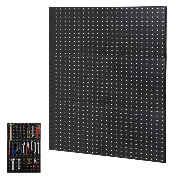 QinaQin Paneles perforados metálicos para pared, organizador de acero resistente para herramientas en garaje, taller o cocina, con kit de montaje