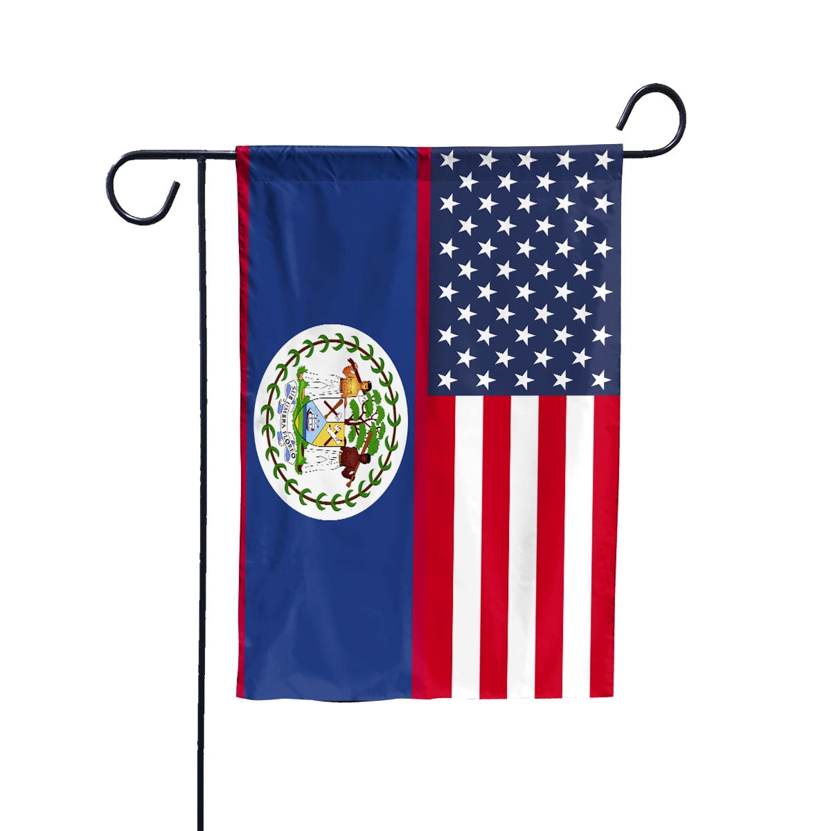 American Belize Flag Belizean Friendship U.S.A Memorial Day Patriotic For House Flag, Double-Sided Decorative Outdoor Flag, Patriotic Polyester Yard Flag 29.5 x 39.5 in