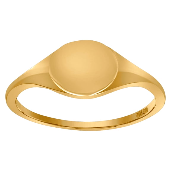 10k Yellow Gold Womens Engraveable Signet Ring 7.1x1mm Wide Size 7 Ring for Women - 1.4 Grams