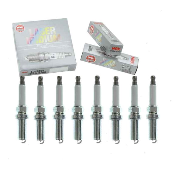 8 pc NGK Laser Iridium Spark Plugs compatible with Jaguar XJR575 5.0L V8 2018-2019