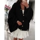 thumbnail image 3 of Suéter PRETTYGARDEN de punto grueso con botones, color negro, talla L, 3 of 8
