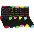 thumbnail image 1 of Sakkas Women's Fun Colorful Design Poly Blend Crew Socks Assorted 6-Pack - Berries - 9-11, 1 of 1