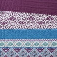thumbnail image 3 of Ergode Reversible Quilt Set - Trendy Boho Vibe, Vibrant Prints, Solid Purple Reverse, 2 Shams & Decorative Pillows Included, Pre-Washed Cotton Filling, OEKO-TEX Certified, Treatment., 3 of 3