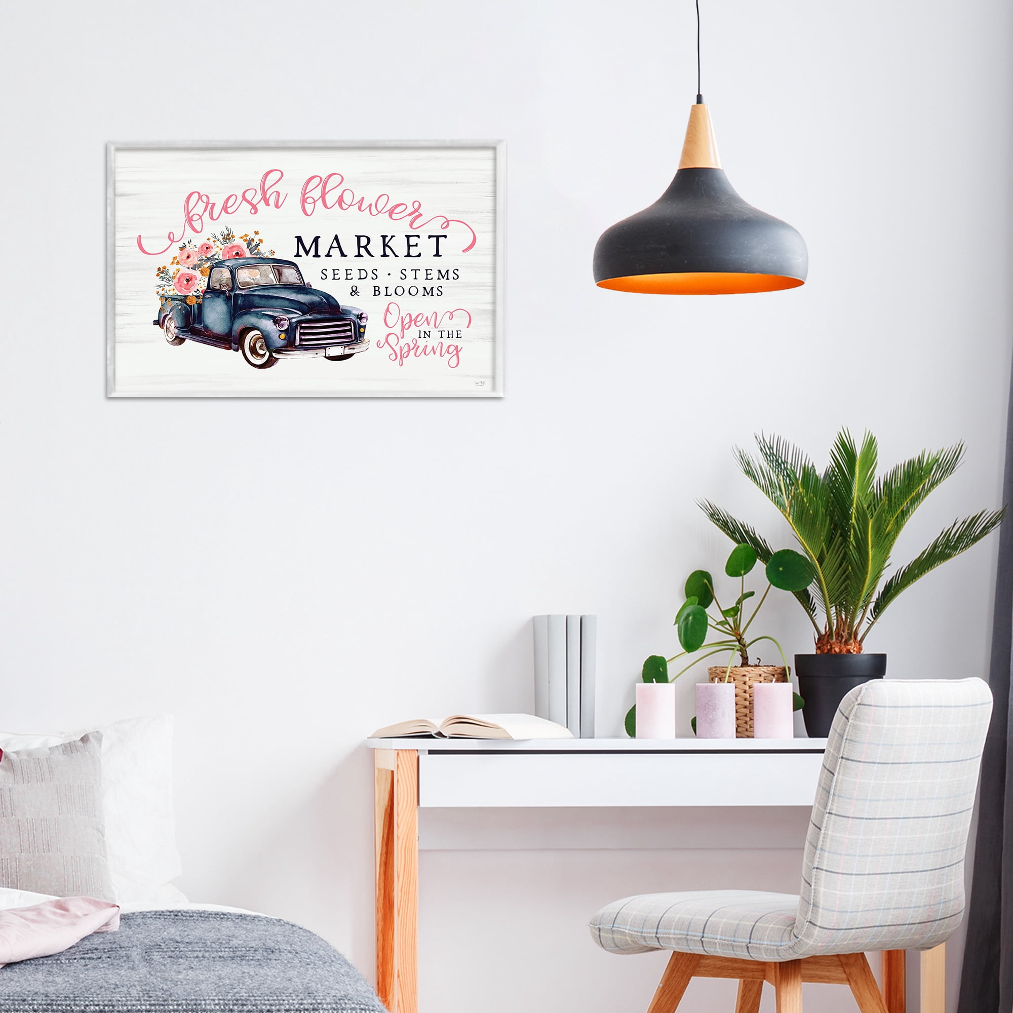 Stupell Industries Antique Spring Market White Framed Giclee Art, design by Lux + Me Designs