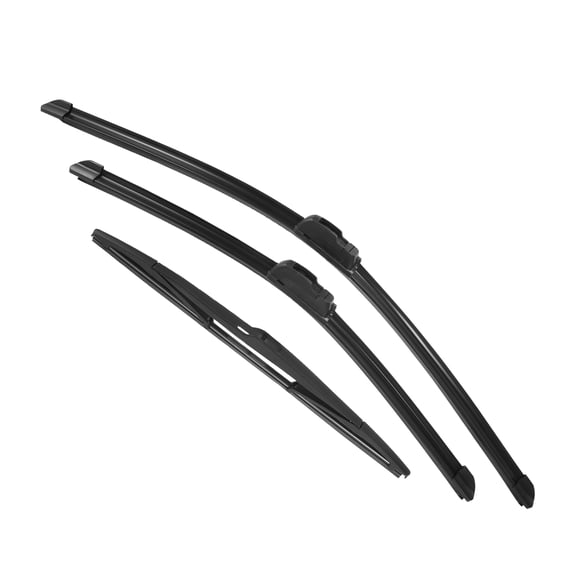 Unique Bargains 3 Pcs 26" 20" 14" Front Rear Windshield Wiper Blade Set Fit for Ford Edge with J / U Hook Black