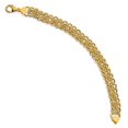 thumbnail image 2 of FB Jewels Leslie's 14K Yellow Gold Polished & Textured Fancy Link Bracelet, 2 of 3