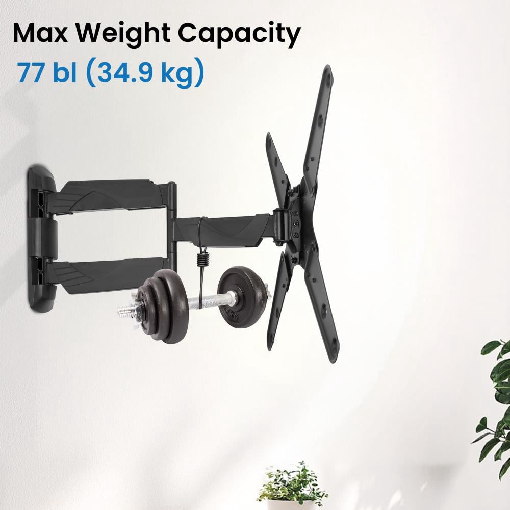 Lectronify Full Motion TV Wall Mount for 20–45" TVs, Swivel & Tilt Articulating Arm, 77 lb Capacity, VESA 75–200, Space Saving Wall Bracket