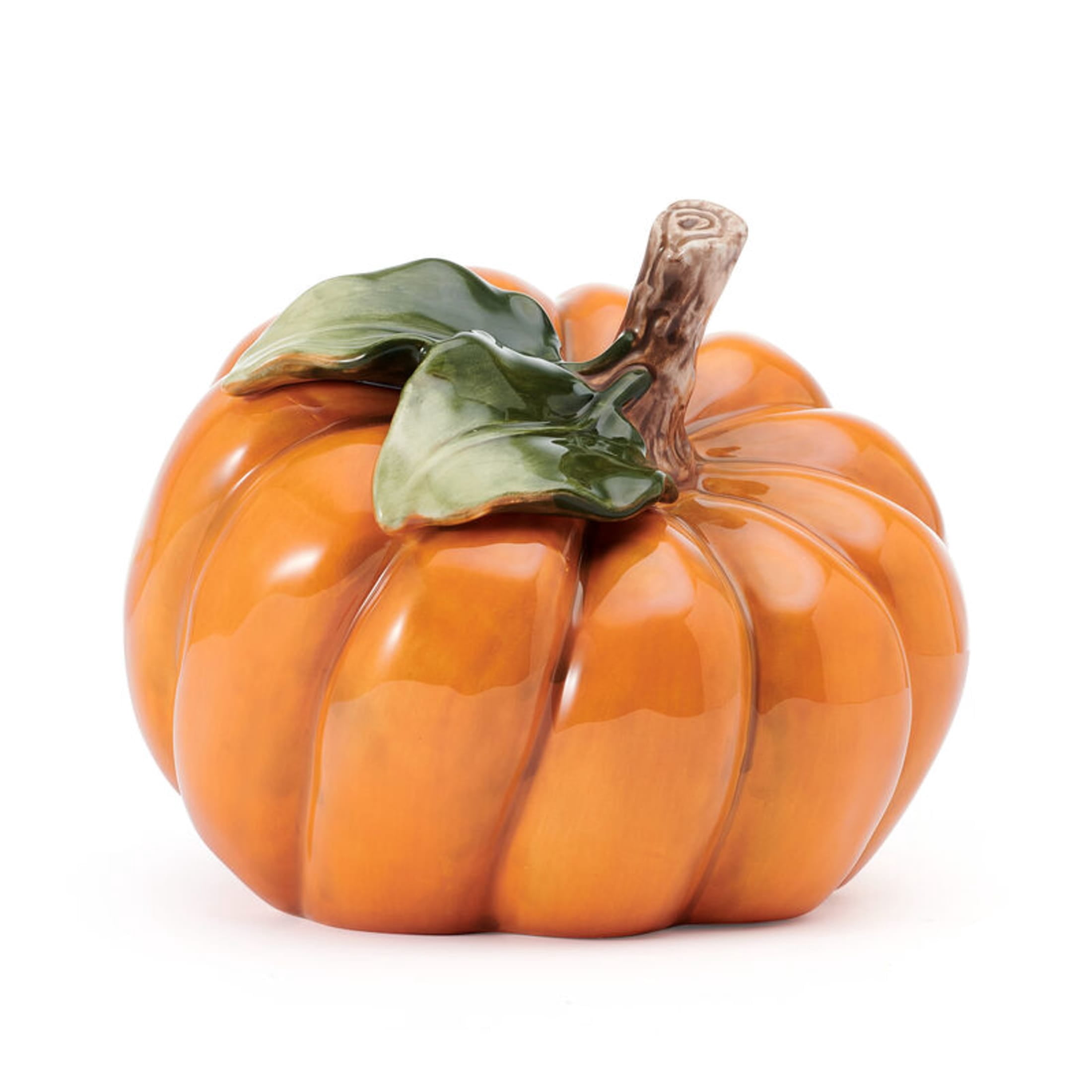 Fitz and Floyd Harvest Pumpkin Orange Earthenware Decorative Figurine (Set of 3)