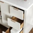 thumbnail image 3 of ARIEL Milan 55 Inch Single Oval Sink Bathroom Vanity with Pure White Quartz Countertop 1.5 Inch in Warm White, 3 of 7