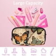 thumbnail image 4 of MUOOUM Pencil Case, Vintage Butterflies Maps Pattern Large Capacity Pencil Pouch Stationery Pen Bag, 4 of 7
