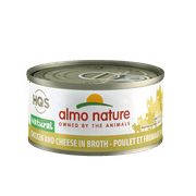 (24 Pack) Almo Nature HQS Natural Chicken and Cheese in broth Grain Free Wet Cat Food, 2.47 oz. Cans