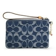 thumbnail image 4 of Coach Women's Small Corner Zip Wristlet in Signature Denim (Denim / Natural), 4 of 5
