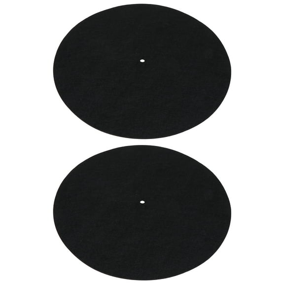 2 Pcs Disc Player Record Mat Anti Static Turntable Protective Black