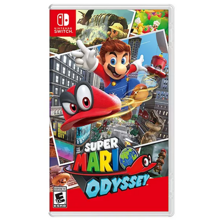 Nintendo Switch Console with Mario Odyssey Game & Red Dual