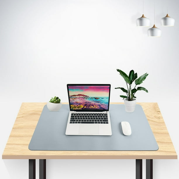 Desk Pad | Waterproof Faux Leather Desk Mat | Dual-Sided Desk Protector for Office & Home | Large Mouse & Keyboard Surface | Non-Slip Easy-Clean | 15.74x23.62 in | White Blue Green | 1 Pack