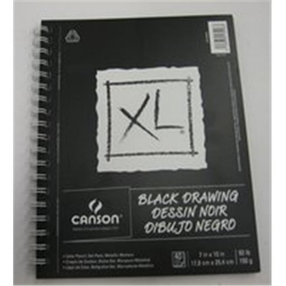 Canson 400100868 XL Black Drawing 40 Sheets Pads - 7 x 10 in.