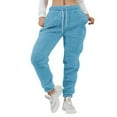 thumbnail image 2 of Tooayk Women's Pants, Sweatpants Women, Fleece Winter Fitness Sport Women Leggings Pants Legging Warm Pants Wide Leg Sweatpants Blue XXXXXXL, 2 of 4