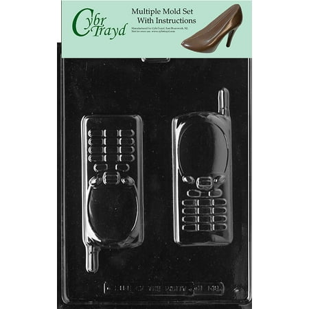 

Updated Cell Phone Chocolate Candy Mold with Exclusive Cybrtrayd Copyrighted Molding Instructions Pack of 3