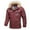 Red, variant on Lenago Winter Quilted Jackets For Men Warm Parka Jacket With Faux Fur Fleece Lining Thermal Winter Fashion Outerwear Solid Color Men'S Overcoat Quilted Thicken Puffer Jacket