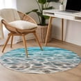 thumbnail image 4 of Round Rugs 4Ft, Ocean Water Ripple Round Area Rug Washable Indoor Throw Carpet, Summer Seaside Underwater Scene Soft Non Slip Circle Rug for Kitchen Nursery Room Home Decor Aesthetic, 4 of 8