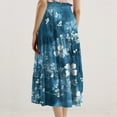 thumbnail image 5 of bbyeadc Floral Maxi Skirts for Women Tiered Elastic High Waisted Flowy Skirt Comfy Drawstring Summer Vacation Skirt Casual Pleated Western Skirts Women Midi Length, Blue L, 5 of 7