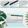 thumbnail image 4 of ELEHOLD Trifold Case for Samsung Galaxy Tab S8/Tab S7 11" 2022/2020 - Auto Wake Sleep Function Kickstand Built-in S Pen Holder Acrylic Clear Back Shockproof Cover for Samsung Tab S8/S7,Skyblue, 4 of 7