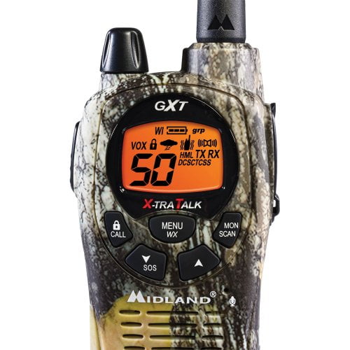 Midland GXT1050VP4 50 Channel GMRS Two-Way Radio Up to 36 Mile Range Walkie Talkie Pair Pack Mossy Oak Camo