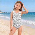 thumbnail image 5 of Grblisyd Swimsuits for Girls 10-12 Crew Neck Funny Graphic Bathing Suit Racerback One Piece Swimwear, 5 of 6