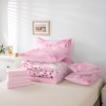 thumbnail image 6 of Homewish Pink Bowknot Monogram E 7-Piece Twin Bedding,Glitter Bow Butterflies Print Bedding Comforter Set For Girl,Pink Reversible, 6 of 8