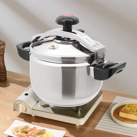 7.4 Qt Pressure Cooker Stainless Steel Family Pressure Canner Cooker Silver Round 9.45*11.02 for Restaurants