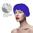 thumbnail image 4 of Kdxio Darkblue Print Shower Cap for Women,Elastic and Reusable,Double Waterproof Layers Bathing Hat, 4 of 9