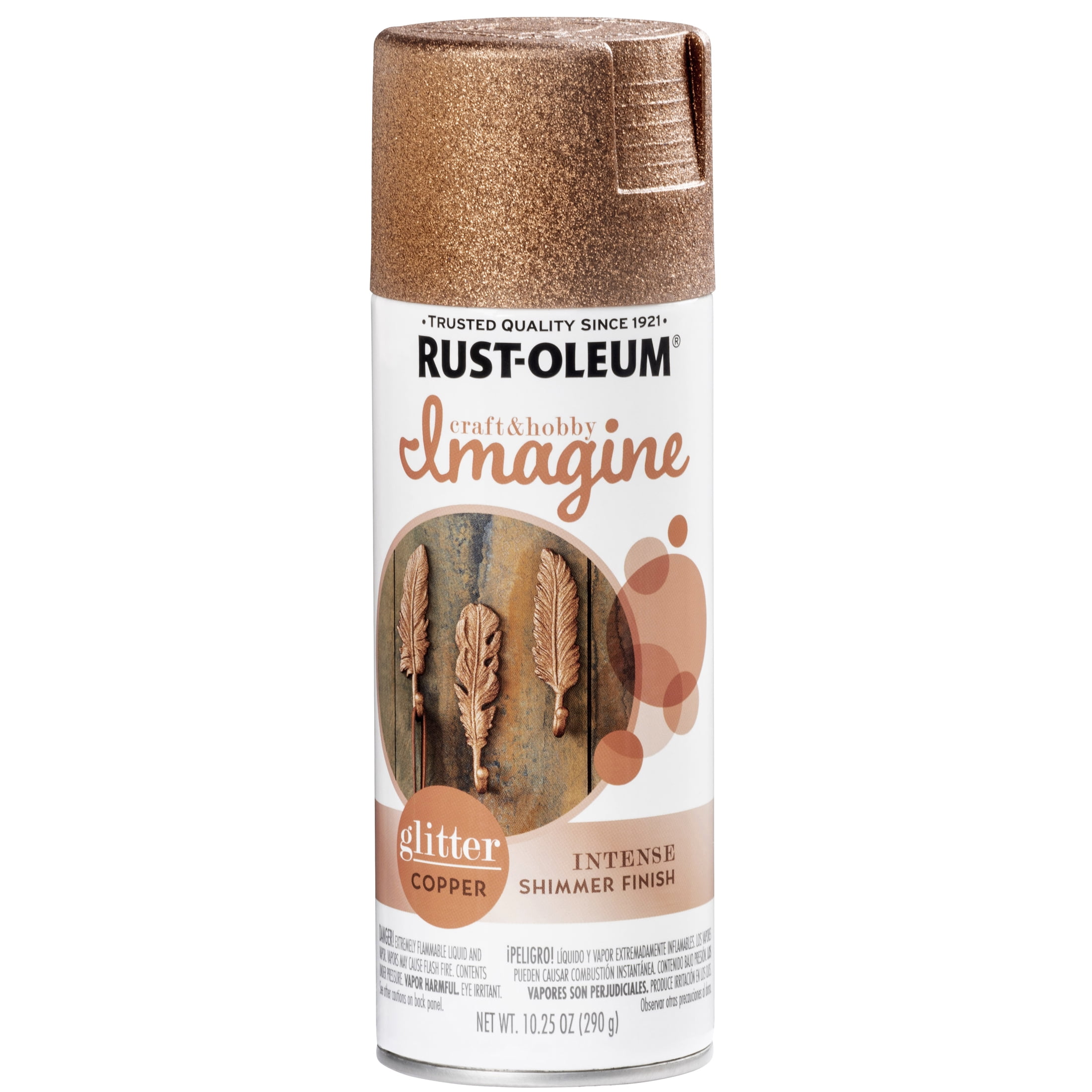 4 Pack, Copper, Rust-Oleum Craft & Hobby Imagine Glitter Spray Paint- 354074, 10.25 oz.
