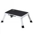 thumbnail image 1 of Taburete plegable con plataforma ajustable y superficie antideslizante, con almohadillas de goma gruesas para uso como taburete para adultos o niños en cocinas y dormitorios (Blanco)., 1 of 10