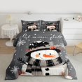 thumbnail image 2 of Castle Fairy Kawaii Christmas Snowman 3 Pieces Queen Comforter Set for Preppy Child Kids,Xmas Winter Snowflakes Ultra Soft Bedding Sets,Happy New Year Bedding Comforter Set Breathable, 2 of 8