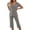 Gray, variant on Two Piece Lounge Sets for Women Capri Pants Soft Short Sleeve Pajamas Set Solid Casual Top and Buttom Sleepwear Loose Fit Pjs Loungewear Outfit