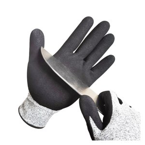 Work Gloves Black Nitrile Sandy Coating Cut Resistant Gloves Anti Slip Safety Working Construction Gloves Safety Work Glove ,Superior Grip