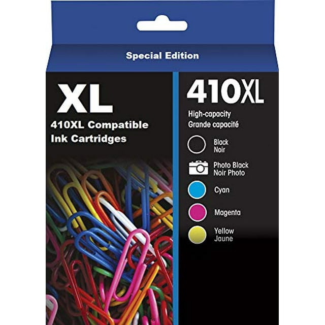 InkjetsClub Compatible Ink Cartridge Replacement for Epson 410XL High Yield Ink Cartridge Pack. Includes 1 Photo Black, 1 Black, 1 Cyan, 1 Magenta and 1 Yellow Compatible Ink Cartridges