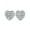Silver, variant on Women's Micro Pave Crystal Heart Shaped Silver Tone Stud Earrings