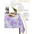 thumbnail image 2 of Purple Flowers Table Cloth, Watercolor Summer Botanical Floral Waterproof Tablecloth for Square Tables, Reusable Washable Fabric Table Cover for Restaurant Kitchen Dining Tables 54"x54", 2 of 6