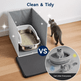 thumbnail image 5 of Cat Litter Splash Guard with 2-Layer Sifting Mat, DOMIPET Lightweight Oxford Cloth Cat Litter Box with Splash Guard Anti-Splash Shield, Effortlessly Wipe Clean Surfaces Design, 5 of 8