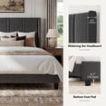 thumbnail image 4 of GUNAITO Queen Bed Frames with 50.8" Tall Headboard Upholstered Bed Frame, Wooden Platform No Box Spring Needed Noise Free Easy Assembly Light Grey, 4 of 10
