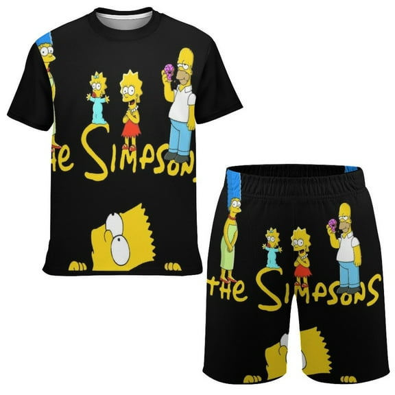 Kids Simpsons (9) T Shirt Set Graphic Short Set Summer Outfit Set for Boys Girls