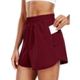 thumbnail image 3 of NELEUS Womens 3.5" Workout Shorts for Athletic Yoga Running Casual Single-layer Shorts with Side Pocket,Wine Red,US Size L, 3 of 10