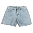 thumbnail image 4 of Jean Shorts for Women Trendy Mid Waisted Summer Ripped Destroyed Twill Shorts Relaxed Fit Denim Shorts with Pockets, 4 of 4