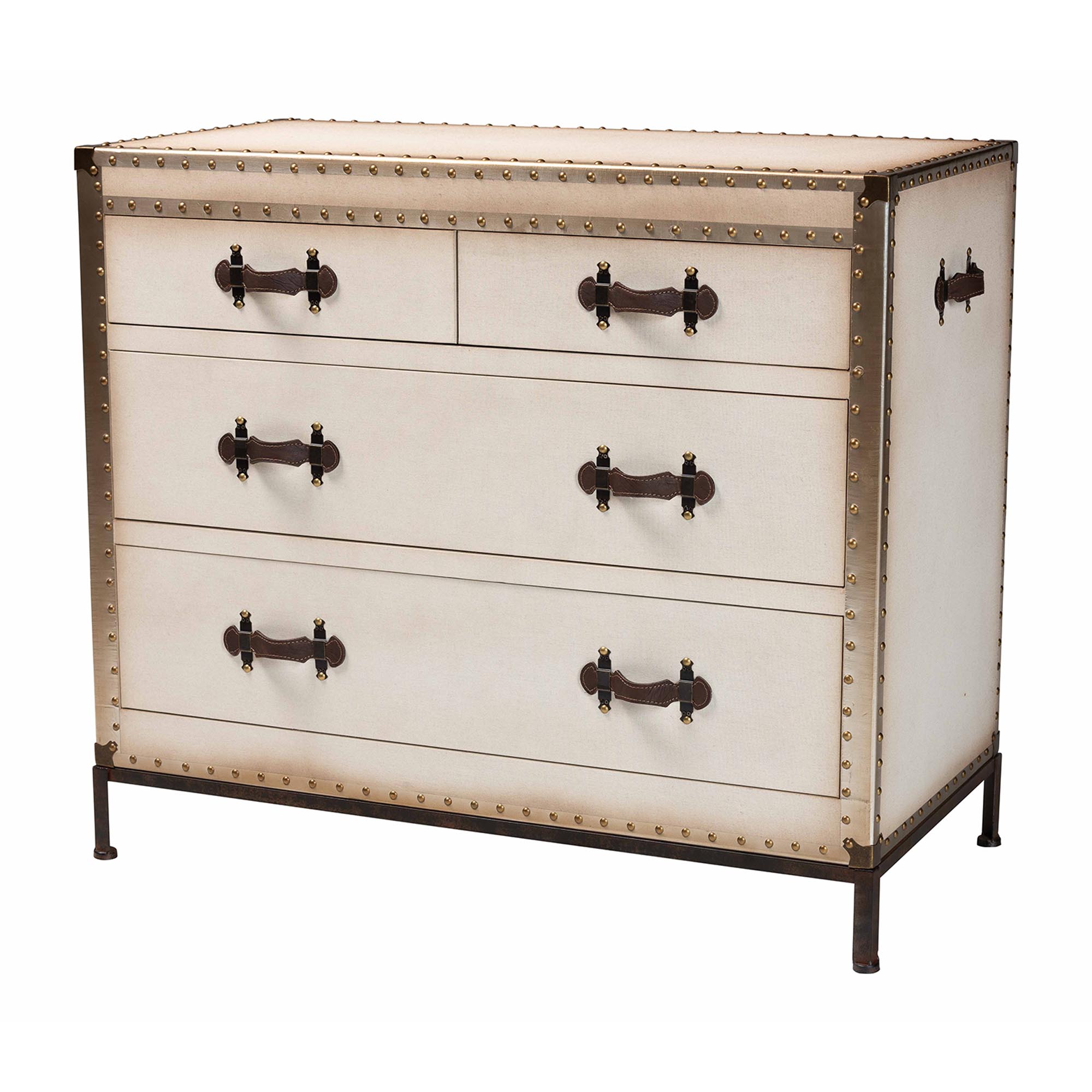 Baxton Studio Benton Vintage Storage Cabinet, 4-Drawer, Black