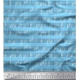 thumbnail image 1 of Soimoi Blue Cotton Jersey Fabric Notes Musical Instrument Decor Fabric Printed Yard 58 Inch Wide, 1 of 3