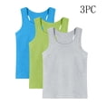 thumbnail image 2 of Nilvkv Boys Muscle Shirts, Boys Tank Tops, Kids 3 Pack Solid Sleeveless Round Neck Fitted Top Set Casual Summer Multicolor 6-7 Years, 2 of 8
