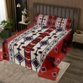 thumbnail image 2 of Western Boho Bedspread Sets Twin Vintage Red Brown Aztec Coverlet Set American Southwestern Quilt Set Adults Men,Southwest Tribal Geometric Diamond Bed Set, 2 of 5