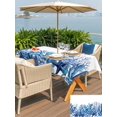 thumbnail image 5 of Outdoor Tablecloth with Umbrella Hole for Patio/Picnic/Party/Camping, Nautical Coastal Waterproof Table Cloth Rectangle Table Cover Washable, Summer Ocean Coral Starfish Conch Blue (60"x 102"), 5 of 8